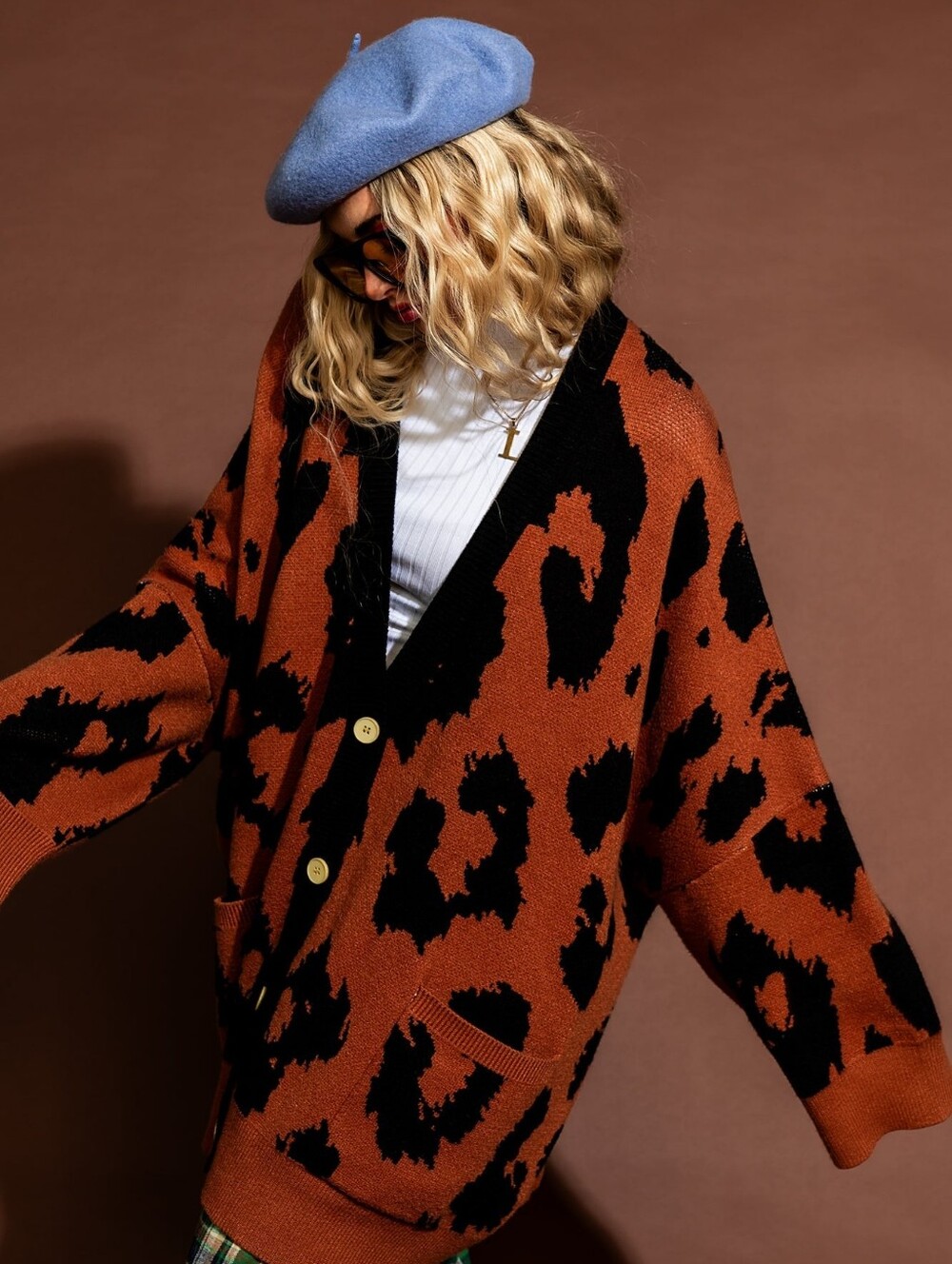 Dressed In Lala Meow! Oversized Leopard Cardigan L XL EUC - Picture 2 of 5